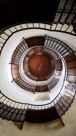 Directly below shot of spiral staircase