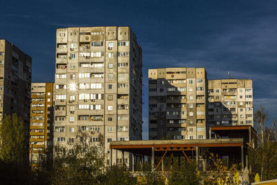 Buildings against sky in city