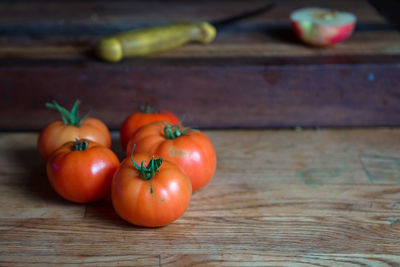 Close-up of tomatoes on table