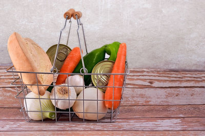 Basket with the purchase of food