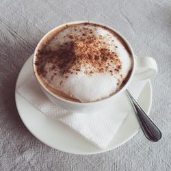 Coffee cup on table