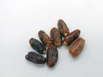 High angle view of food against white background