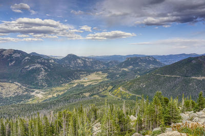 Panoramic view of mountains against sky