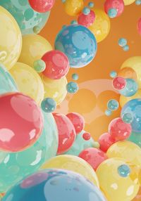 Full frame shot of colorful marbles