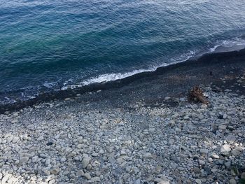 High angle view of beach