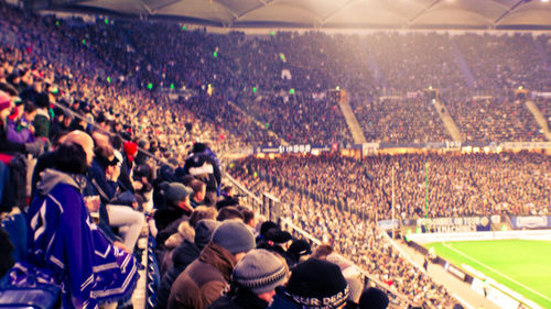 Crowd at soccer field