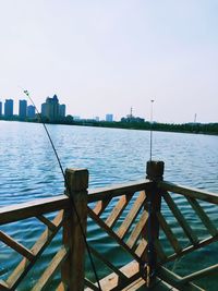 Scenic view of river against clear sky