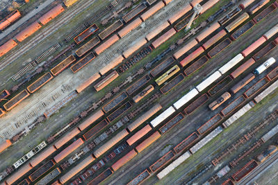 High angle view of railroad tracks