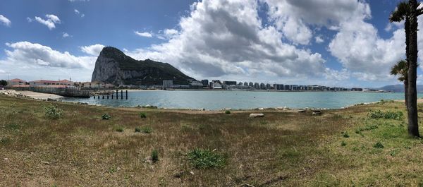 Panoramic view of beach against sky