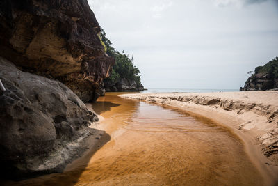 Scenic view of beach against sky