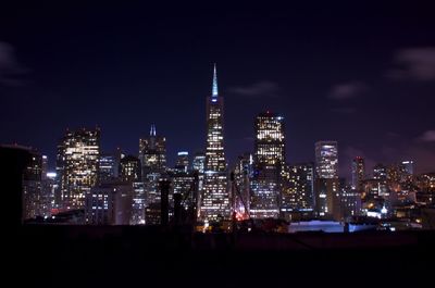 City lit up at night