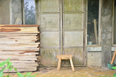 Wooden chair in old building