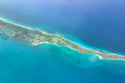 Aerial view of blue water