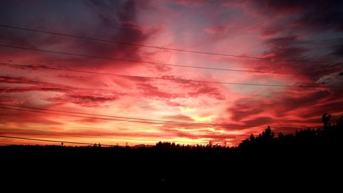 Silhouette of landscape at sunset