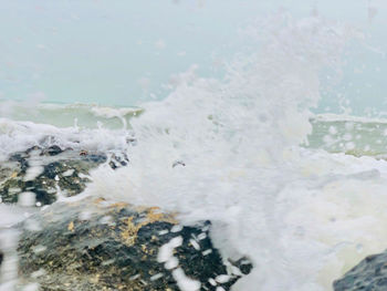 Close-up of frozen water