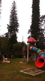 View of playground against clear sky