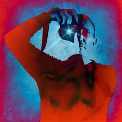 Digital composite image of young woman
