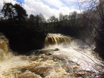 Scenic view of waterfall