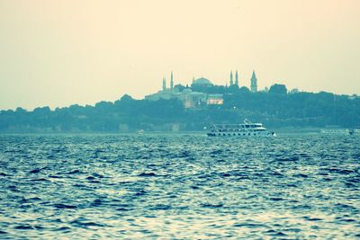 Boat sailing in sea