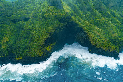 Napali coast mountains with ocean