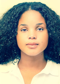 Close-up portrait of a beautiful young woman