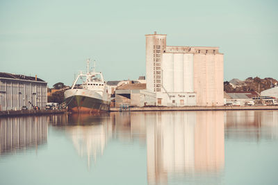 Reflection of buildings in river