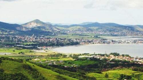 High angle shot of townscape