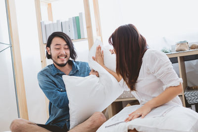 Young couple smiling