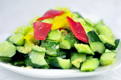 Close-up of fruits in plate