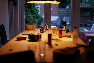 Dinner table with objects