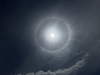 Low angle view of moon in sky