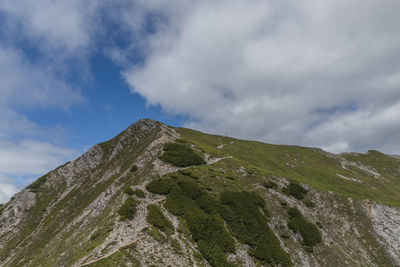 Low angle view of mountain against sky