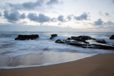 View of sea against cloudy sky