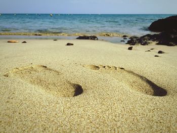 Footprints at beach