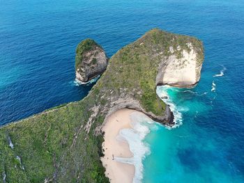 High angle view of surf on beach