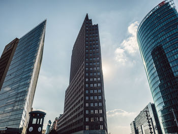 Low angle view of modern building against sky