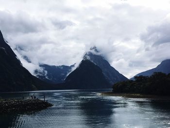 Scenic view of mountains against sky