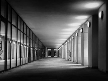 Empty corridor in building