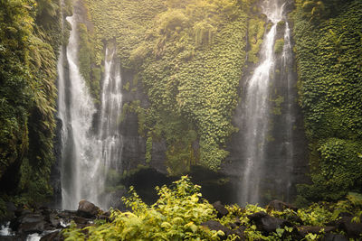 Scenic view of waterfall