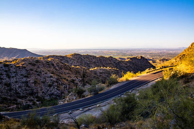 Scenic view of mountains against clear sky