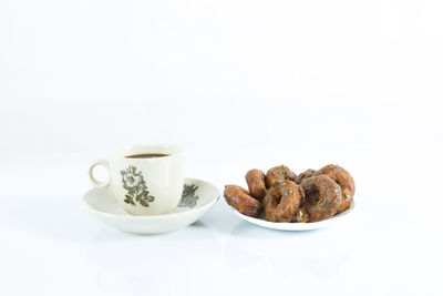 Close-up of food against white background