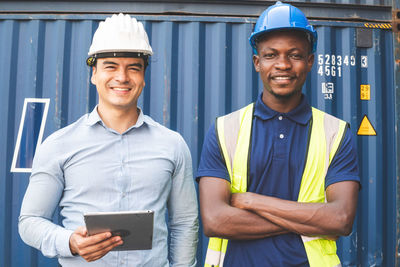 Portrait of smiling man working