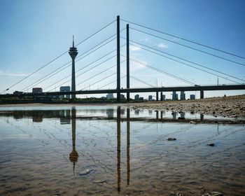 Bridge over river against sky