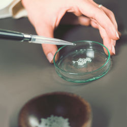 Cropped hands of female scientist experimenting in laboratory