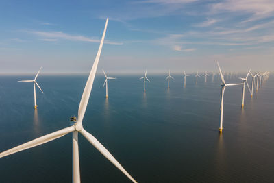 Low angle view of wind turbine