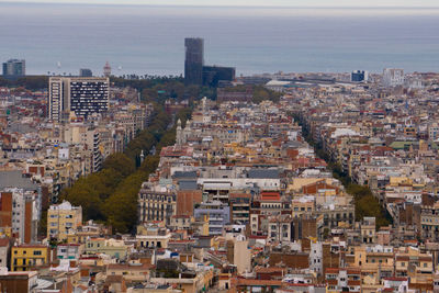 High angle view of barcelona