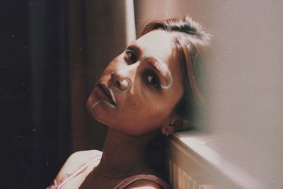 Portrait of woman looking away