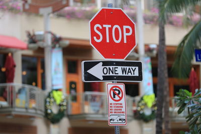 Close-up of road sign