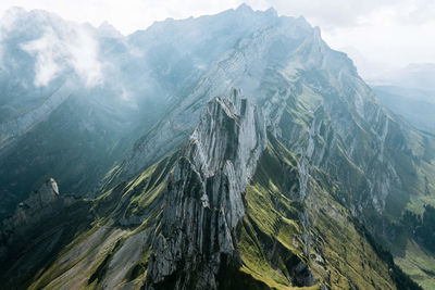 Panoramic view of mountains against sky