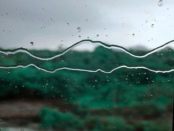 Full frame shot of water drops against sky